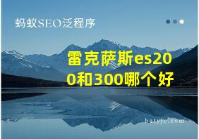 雷克萨斯es200和300哪个好