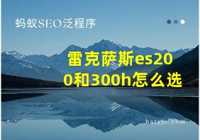 雷克萨斯es200和300h怎么选