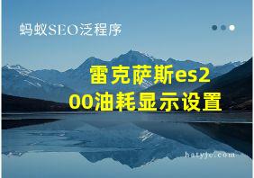 雷克萨斯es200油耗显示设置