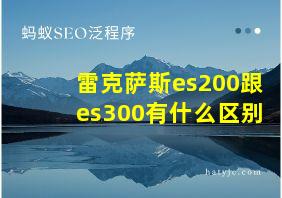 雷克萨斯es200跟es300有什么区别