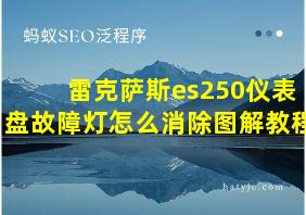 雷克萨斯es250仪表盘故障灯怎么消除图解教程