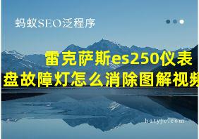 雷克萨斯es250仪表盘故障灯怎么消除图解视频