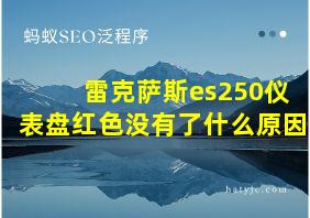 雷克萨斯es250仪表盘红色没有了什么原因