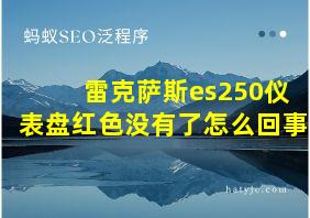 雷克萨斯es250仪表盘红色没有了怎么回事