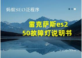 雷克萨斯es250故障灯说明书