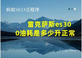 雷克萨斯es300油耗是多少升正常