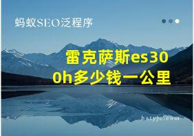 雷克萨斯es300h多少钱一公里