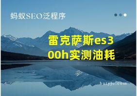 雷克萨斯es300h实测油耗