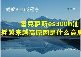 雷克萨斯es300h油耗越来越高原因是什么意思