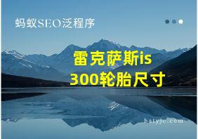 雷克萨斯is300轮胎尺寸