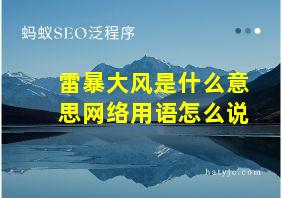 雷暴大风是什么意思网络用语怎么说