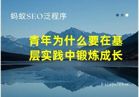 青年为什么要在基层实践中锻炼成长