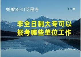 非全日制大专可以报考哪些单位工作