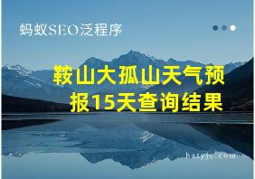 鞍山大孤山天气预报15天查询结果