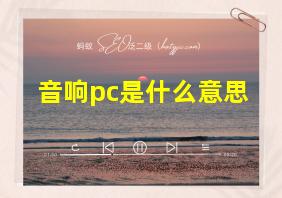 音响pc是什么意思