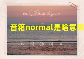 音箱normal是啥意思