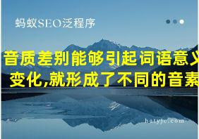 音质差别能够引起词语意义变化,就形成了不同的音素