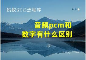 音频pcm和数字有什么区别