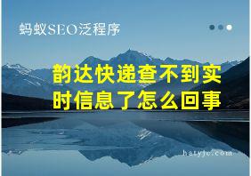 韵达快递查不到实时信息了怎么回事