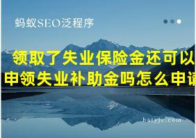 领取了失业保险金还可以申领失业补助金吗怎么申请