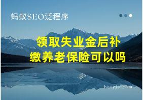 领取失业金后补缴养老保险可以吗