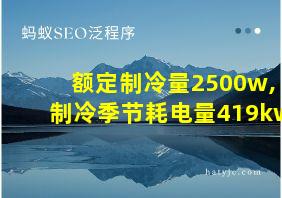 额定制冷量2500w,制冷季节耗电量419kw