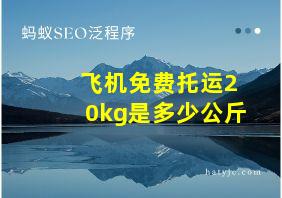 飞机免费托运20kg是多少公斤