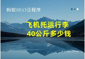 飞机托运行李40公斤多少钱