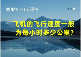 飞机的飞行速度一般为每小时多少公里?