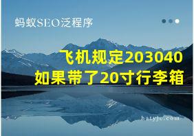 飞机规定203040如果带了20寸行李箱