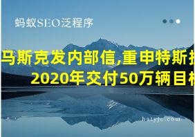 马斯克发内部信,重申特斯拉2020年交付50万辆目标