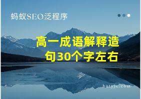 高一成语解释造句30个字左右