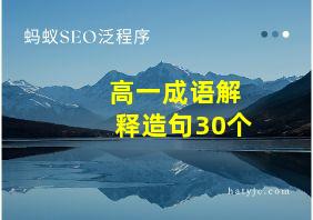 高一成语解释造句30个