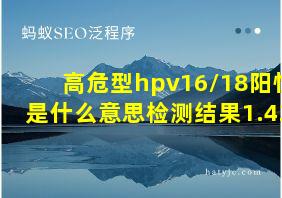 高危型hpv16/18阳性是什么意思检测结果1.43