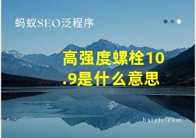 高强度螺栓10.9是什么意思