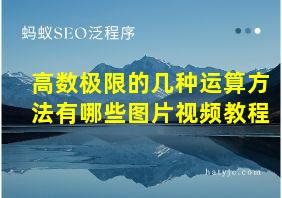 高数极限的几种运算方法有哪些图片视频教程