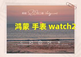 鸿蒙 手表 watch2