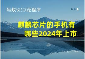 麒麟芯片的手机有哪些2024年上市