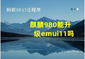 麒麟980能升级emui11吗