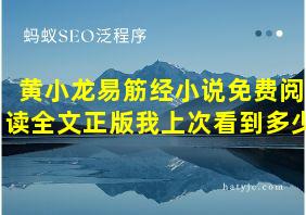 黄小龙易筋经小说免费阅读全文正版我上次看到多少