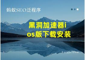 黑洞加速器ios版下载安装