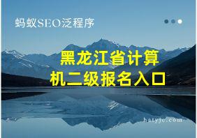 黑龙江省计算机二级报名入口