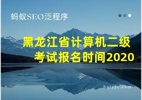 黑龙江省计算机二级考试报名时间2020