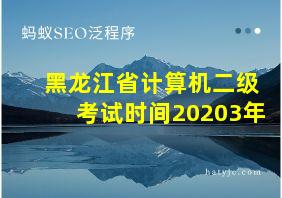 黑龙江省计算机二级考试时间20203年