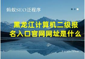 黑龙江计算机二级报名入口官网网址是什么