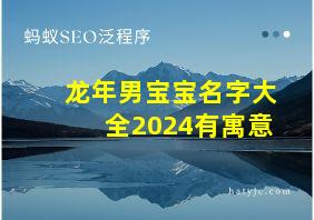 龙年男宝宝名字大全2024有寓意