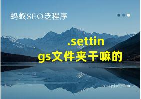 .settings文件夹干嘛的