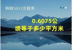 0.6075公顷等于多少平方米