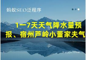 1一7天天气降水量预报、宿州芦岭小董家夫气