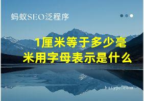 1厘米等于多少毫米用字母表示是什么